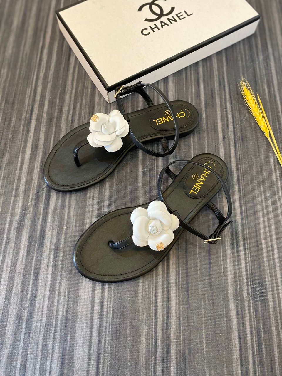 Chanel Jelly White Rubber Camellia Cc Logo Sandals Black view 8