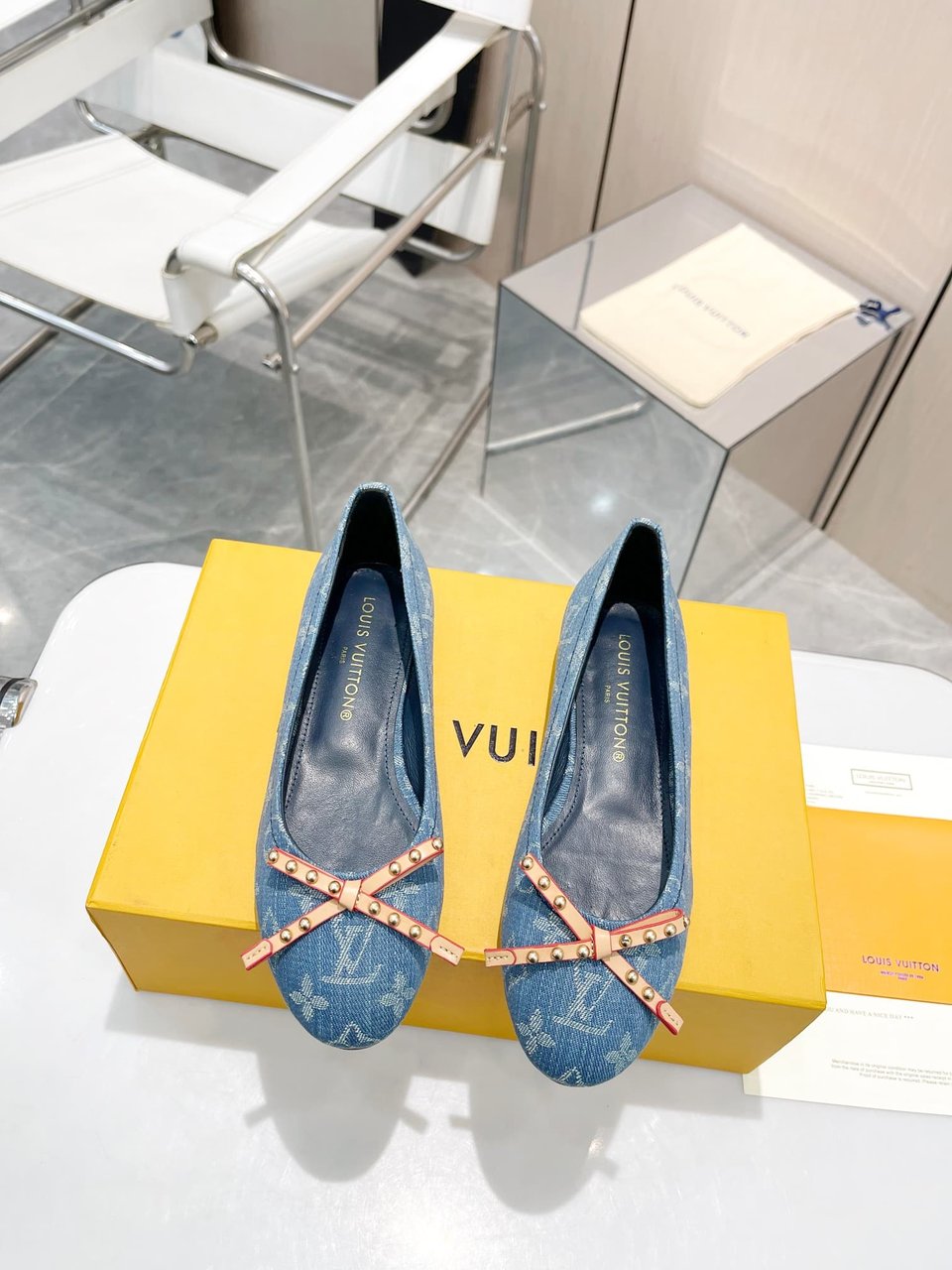 Louis Vuitton Nina Doll Shoes Denim Blue 1Ack91 view 9