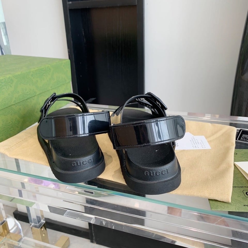 Gucci Women?S Sandal With Mini Double G ?Black 660243 J8700 1000 view 8