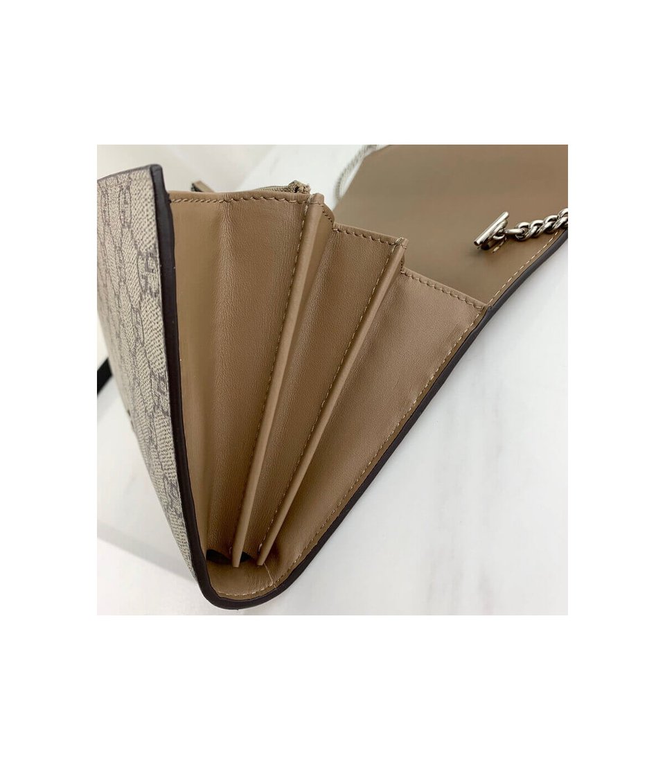 Gucci Dionysus GG Supreme Chain Wallet Beige 20cm view 11