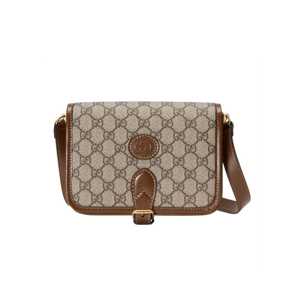 Gucci Mini Shoulder Bag with Interlocking G in GG Supreme view 2