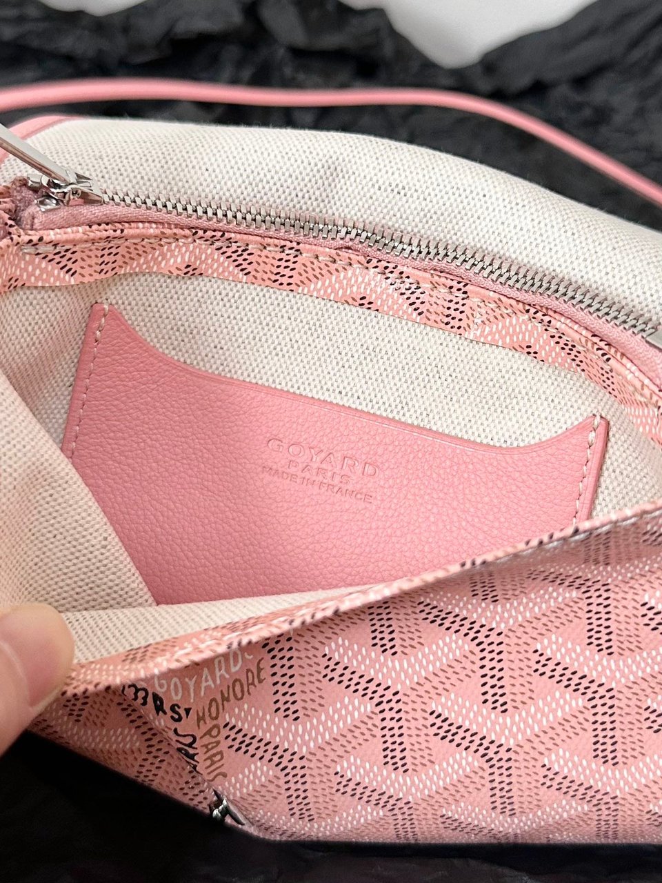 Goyard Plumet Pocket Wallet 20cm Pink Goyardine Canvas And Lambskin Trim view 4