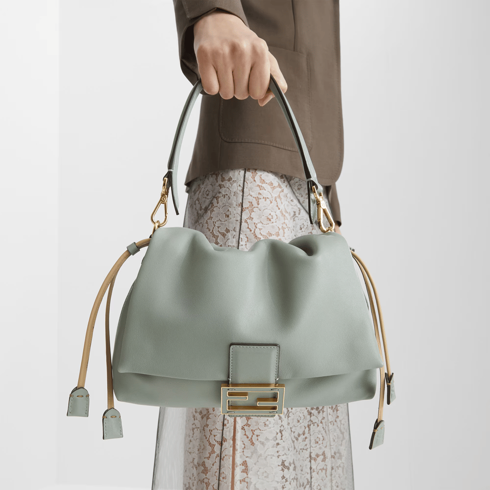 Fendi Mamma Baguette Medium Matcha Green Nappa Leather Bag 26.5cm view 4