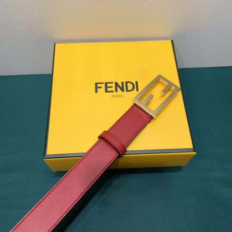 Fendi Baguette 30mm FF Buckle Belt 8C05311 Red view 3