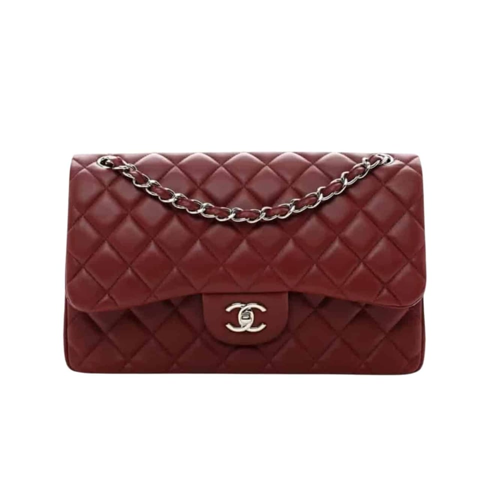 Chanel Classic Double Flap Bag Plum Red 25.5Cm/10in view 2