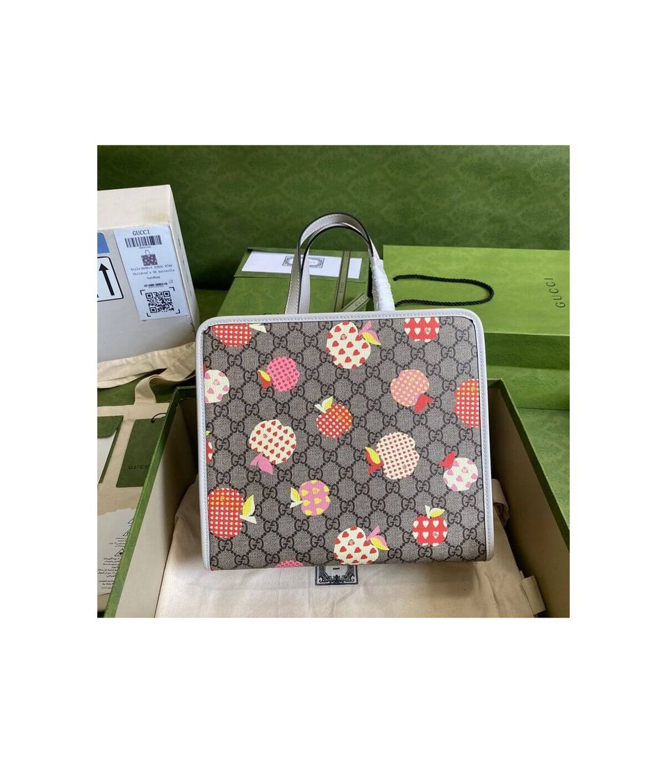 Gucci Children’s GG Heart Apple Pattern Tote view 2