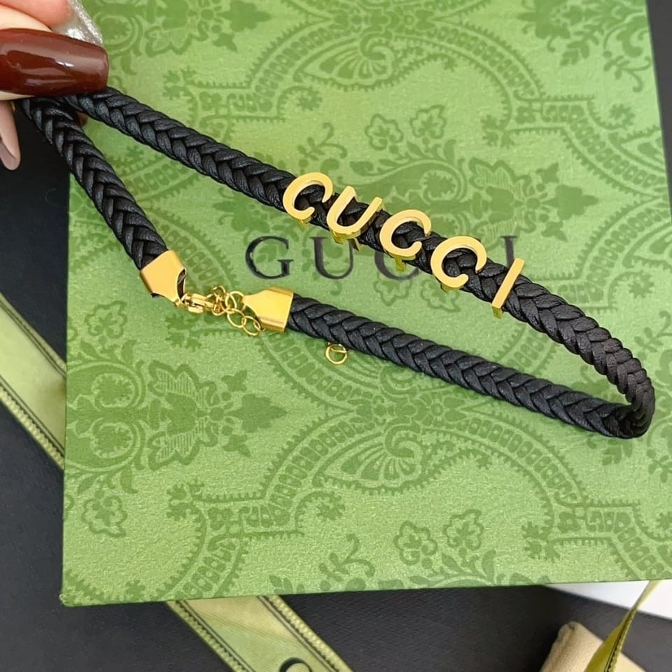 Gucci Leather Gucci Necklace Black ‎684630 Iaaa1 8029 view 3