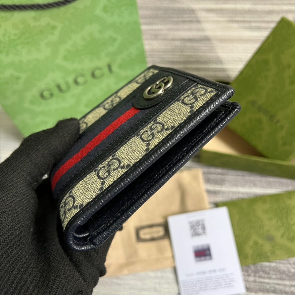 Gucci Ophidia GG Wallet Beige and Blue 4.3in/11cm For Men view 3