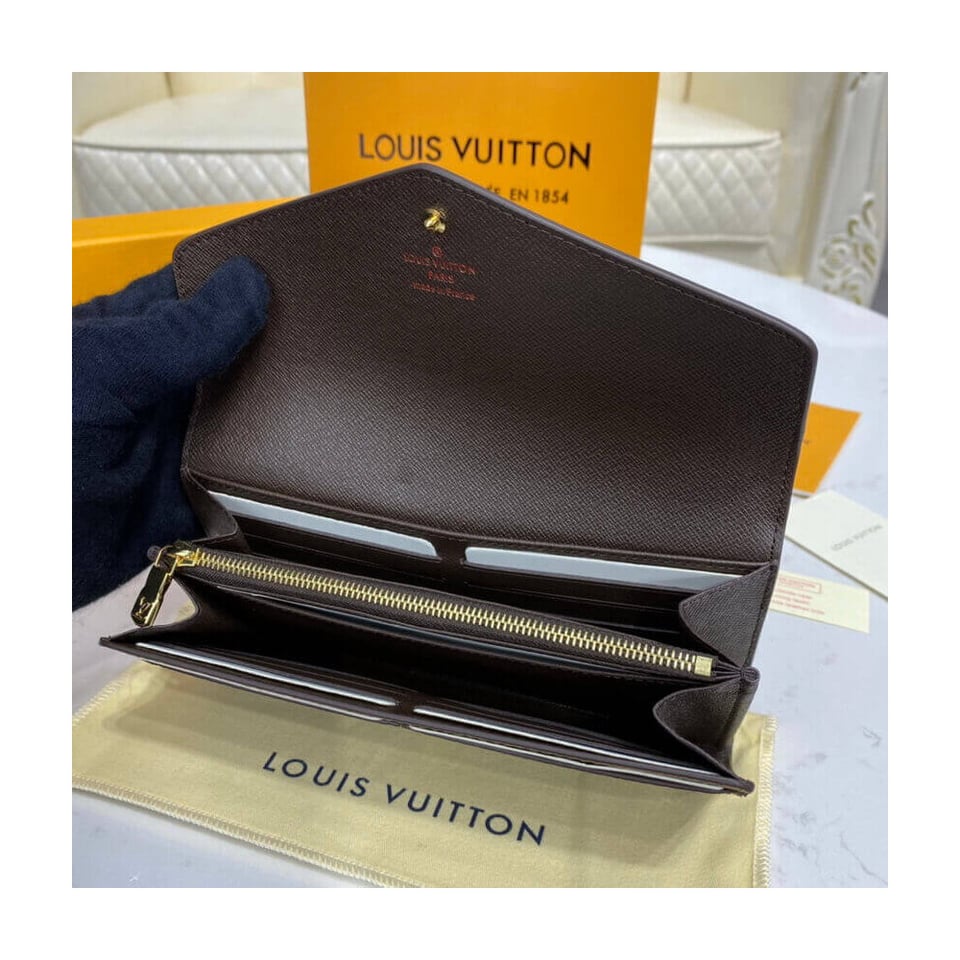 Louis Vuitton Damier Ebene Sarah Wallet Brown view 9