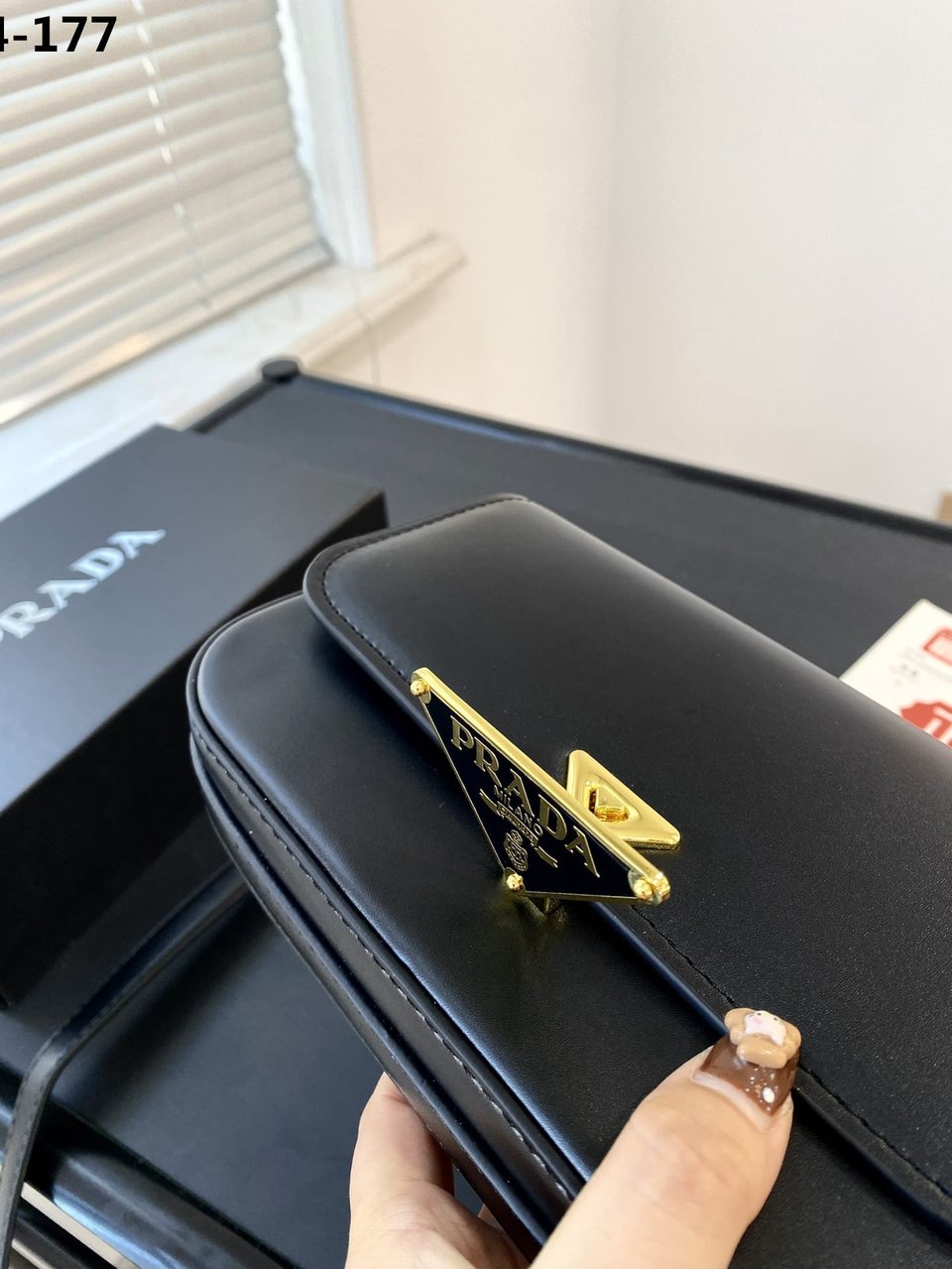 Prada Leather Shoulder Bag Black 21Cm view 8