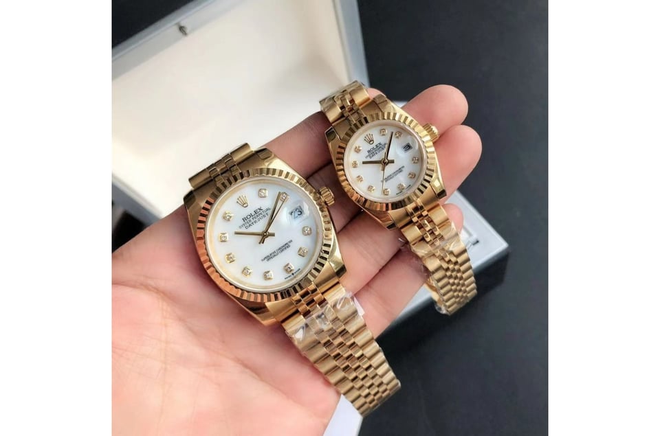 Rolex Datejust 36/28mm RG/RG Jub White/Dial view 2