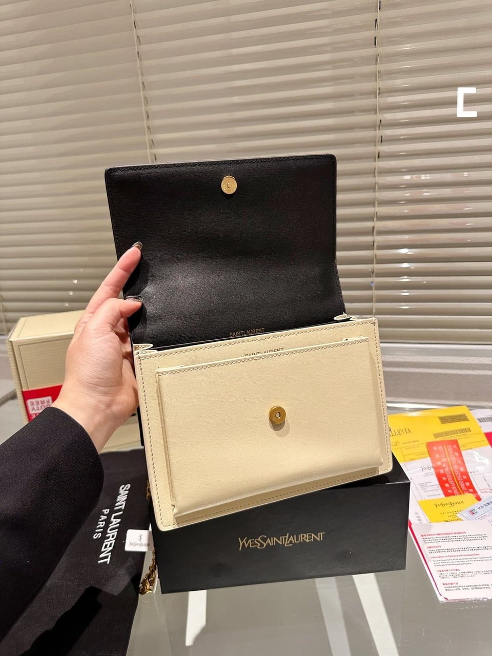 Saint Laurent Sunset Medium Chain Bag In Smooth Leather view 8