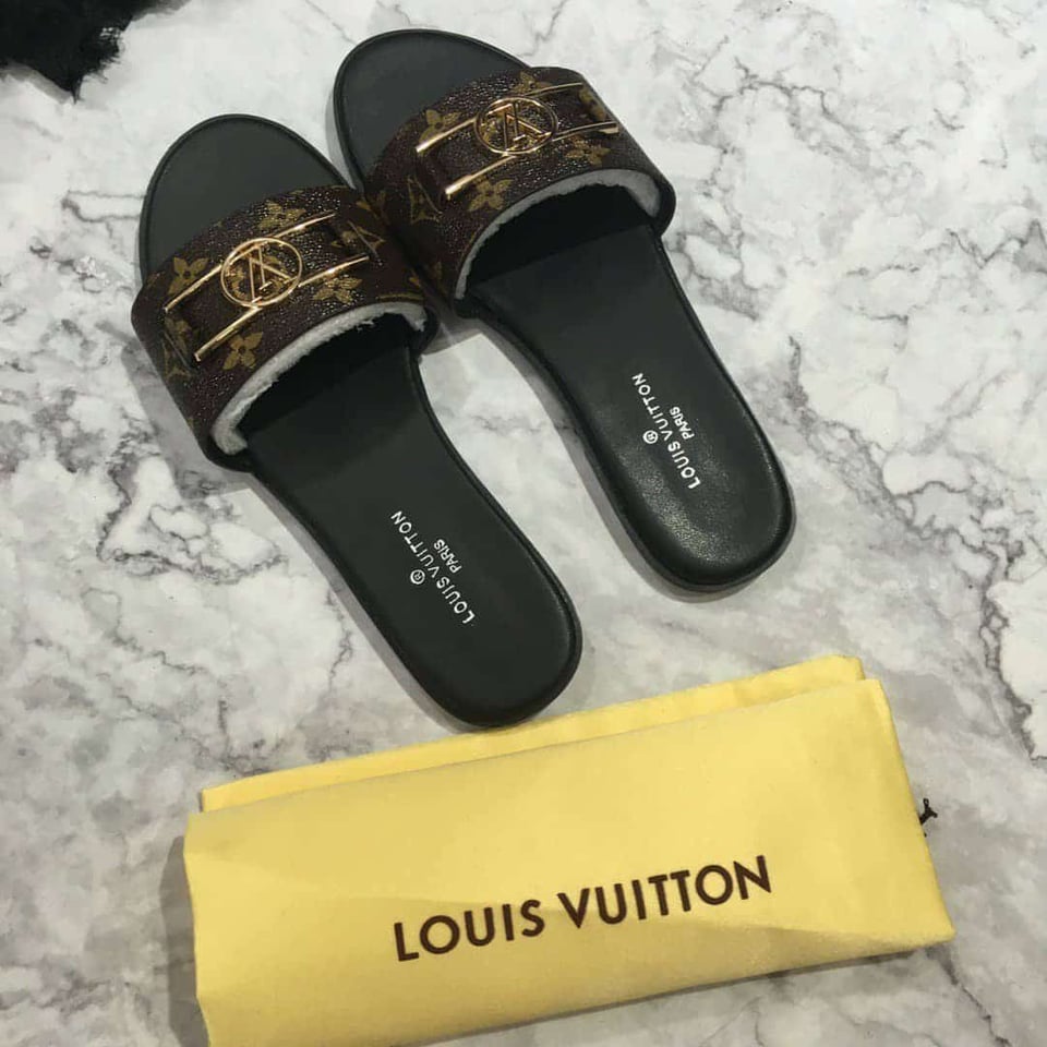Louis Vuitton Lock It Flat Mules Brown view 8