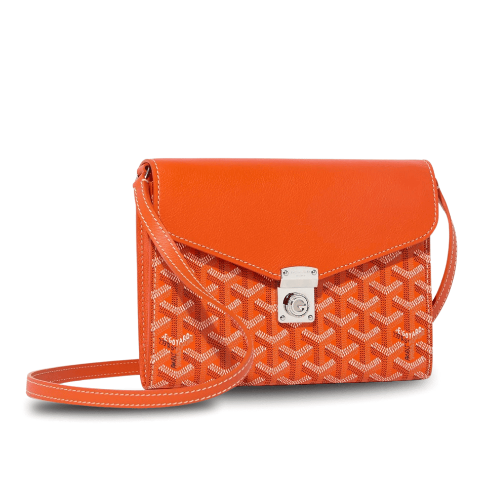 Goyard Chypre Wallet-Pouch 21 Cm Orange Goyardine Canvas And Calfskin view 2