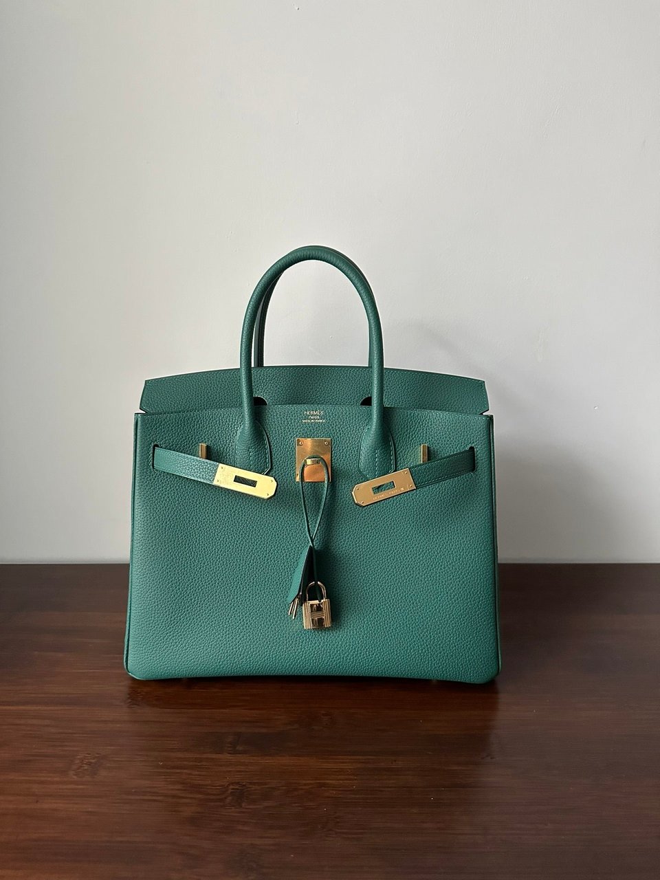 Hermes Birkin 30Cm Malachite Togo Leather Gold Hardware view 3