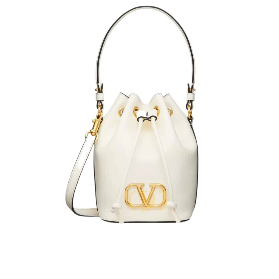 Valentino Mini Vlogo Signature Bucket Bag In Nappa Leather White 22Cm 3W2P0Z44Vnl 098 view 2