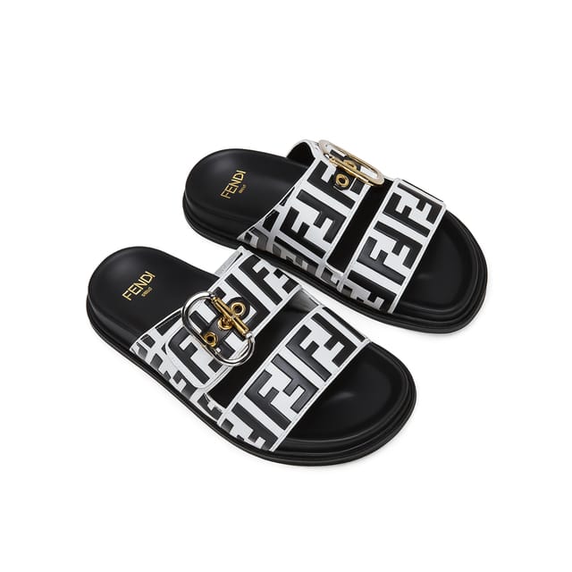 Fendi Ff Double Band Slide Black