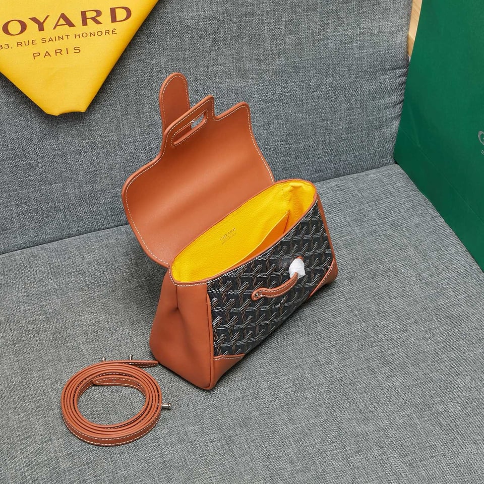 Goyard Saigon Souple Mini Bag Black And Tan Canvas 20cm view 8