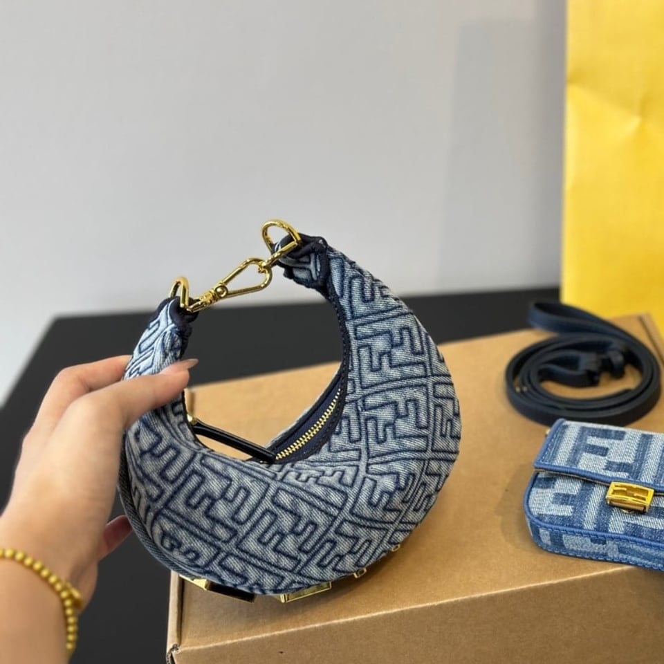Fendi Nano Fendigraphy Blue Denim 16Cm view 4