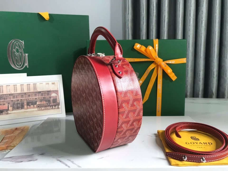 Goyard The Alto Hatbox Trunk Bag 18Cm Red Canvas view 3