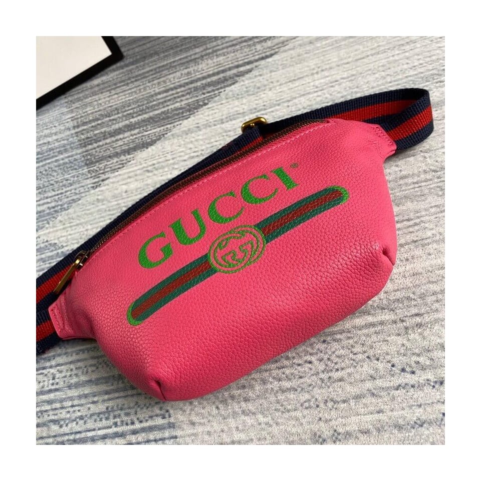Gucci Print Small Belt Bag Waist Body Rose Red view 7