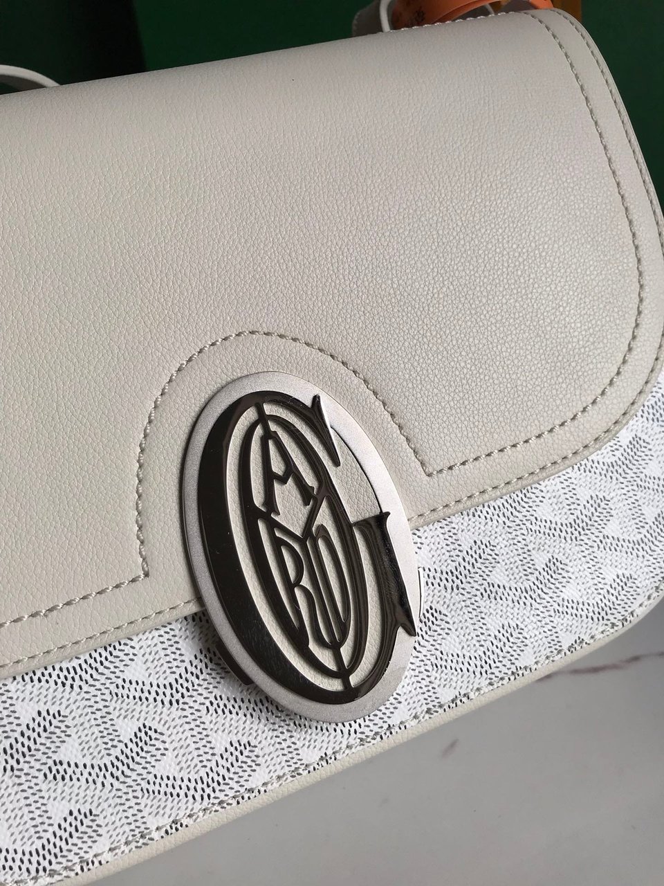 Goyard 233 Bag 25 Cm White Calfskin And Goyardine Canvas 25cm view 9