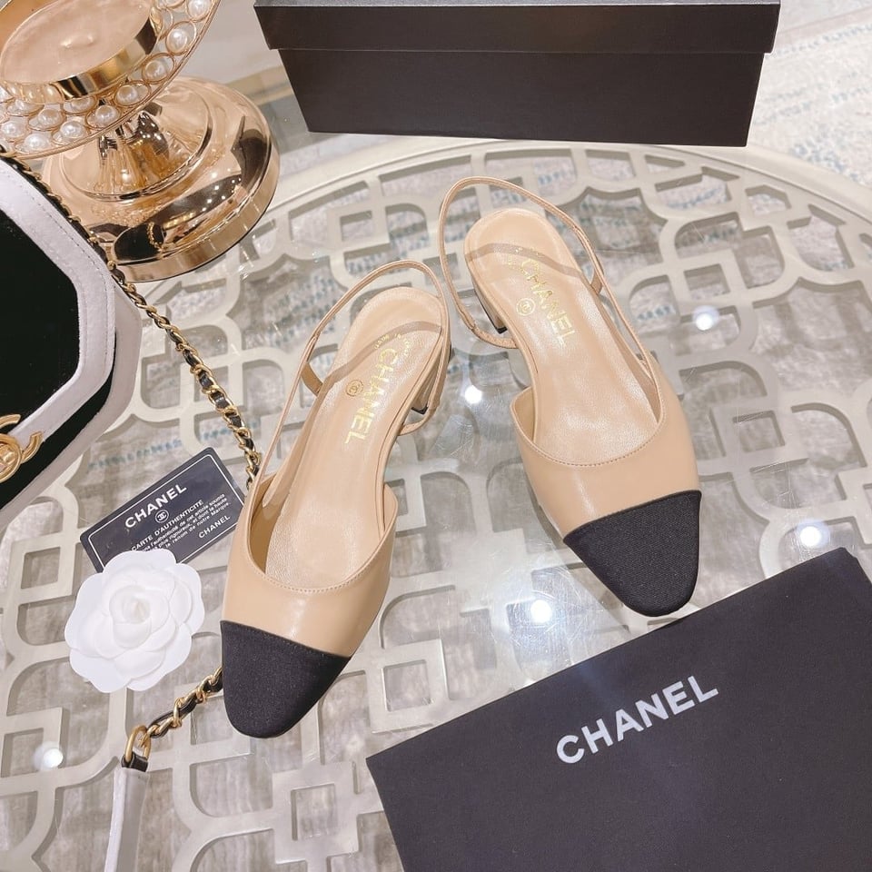 Chanel Slingback Beige Black G31319 Y50006 C8378 view 5