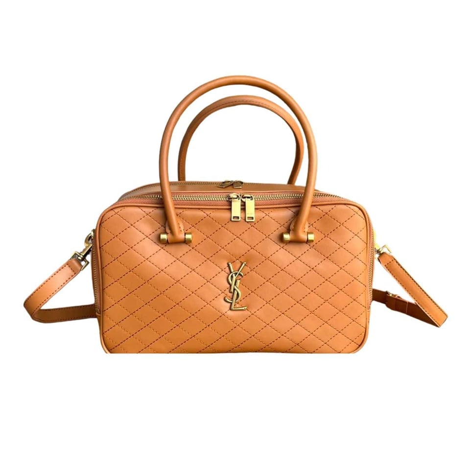 Saint Laurent Lyia Duffle In Quilted Brown 31Cm view 2