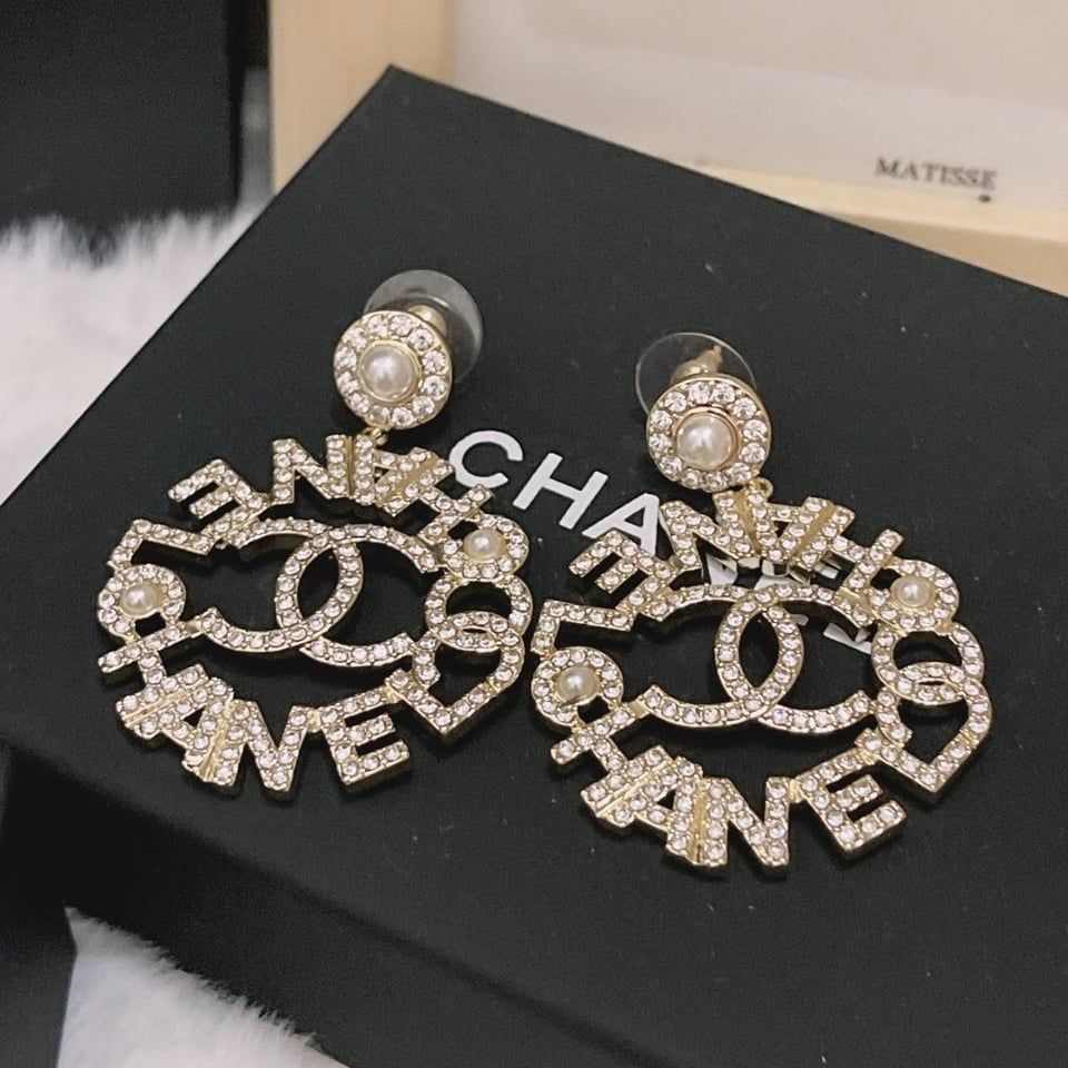 Chanel Pearl Caged Cc Drop Earrings Gold view 2