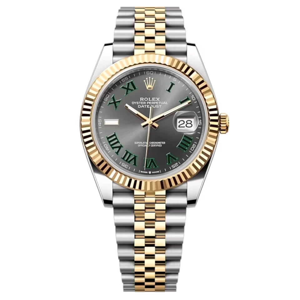 Rolex Datejust 41mm Rhodium Dial 126333 “Wimbledon” Flutted / Jubilee
