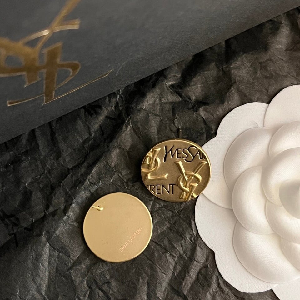 Saint Laurent Ysl Round Earrings Gold view 5