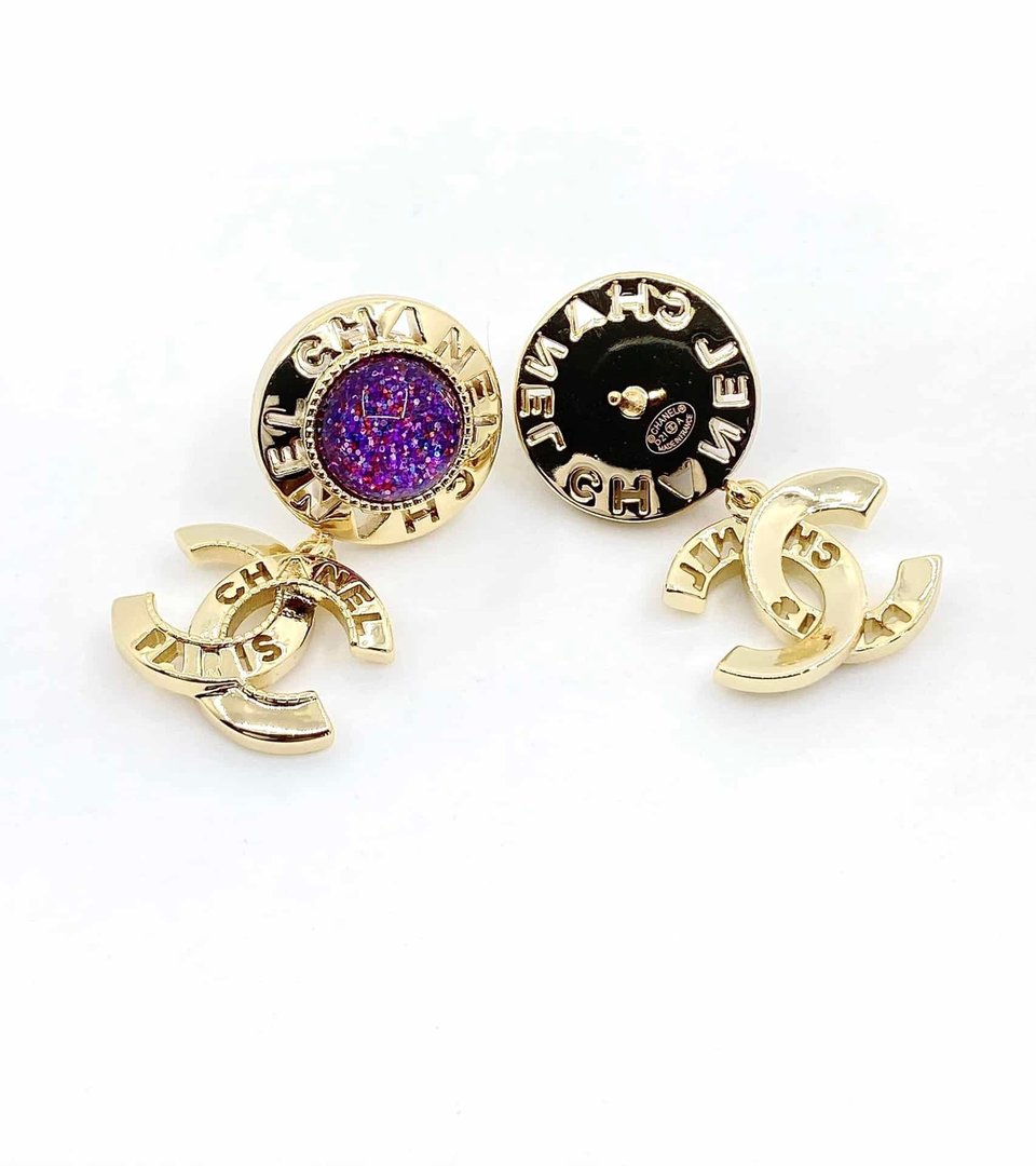 Chanel Purple Earrings view 4