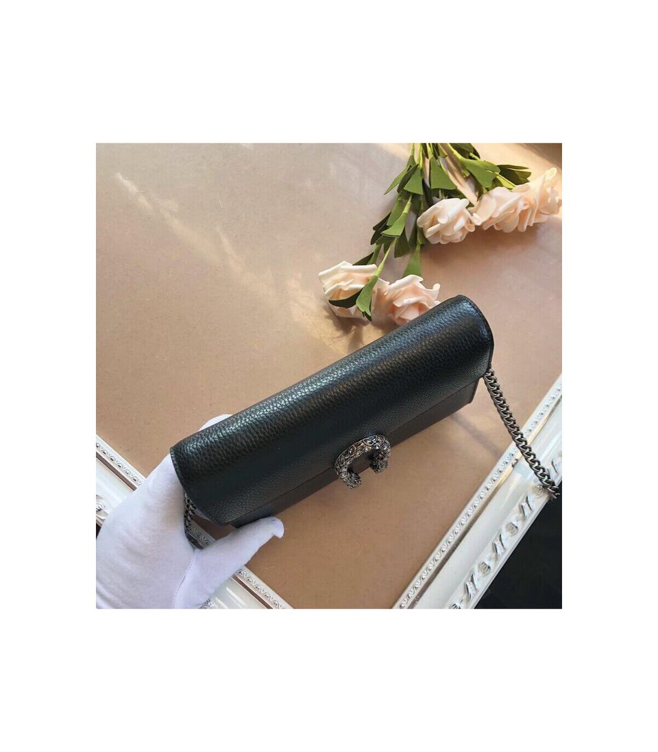 Gucci Dionysus Black Leather Mini Chain Bag view 6
