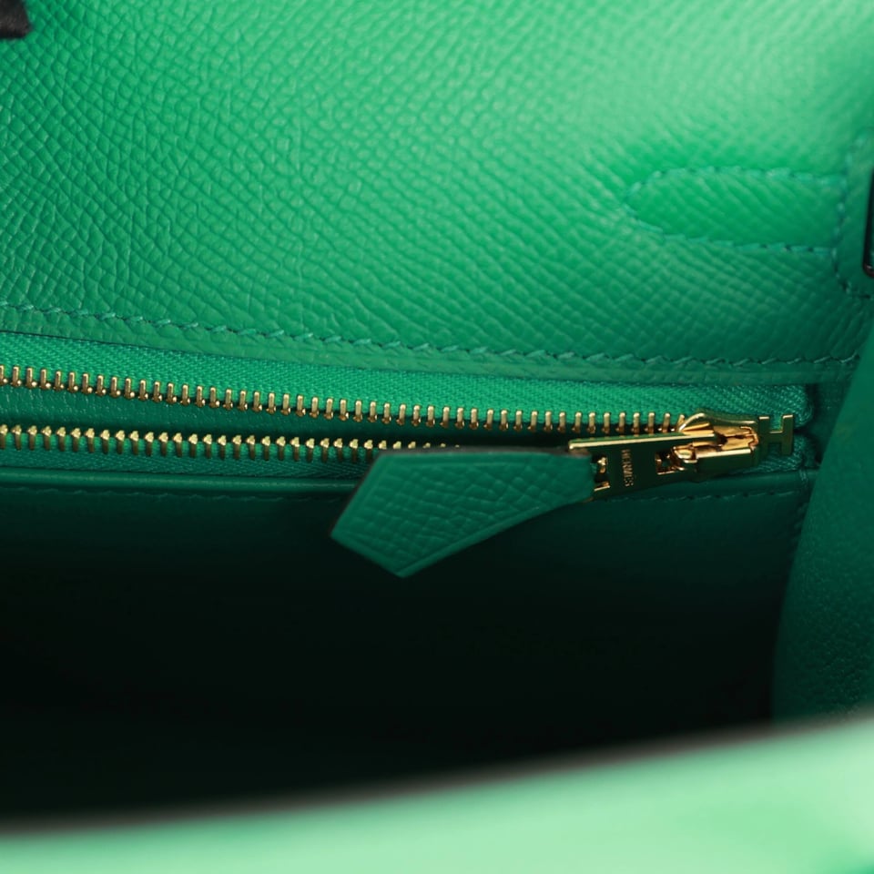 Hermes Kelly 25 Bag In Vert Vertigo Epsom Leather For Women 25cm/10in view 6