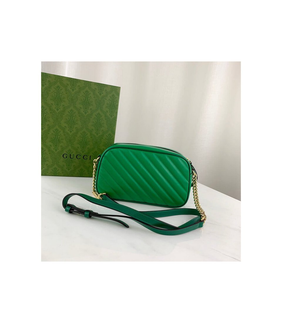 Gucci GG Marmont Small Shoulder Bag Green and Emerald Leather view 6