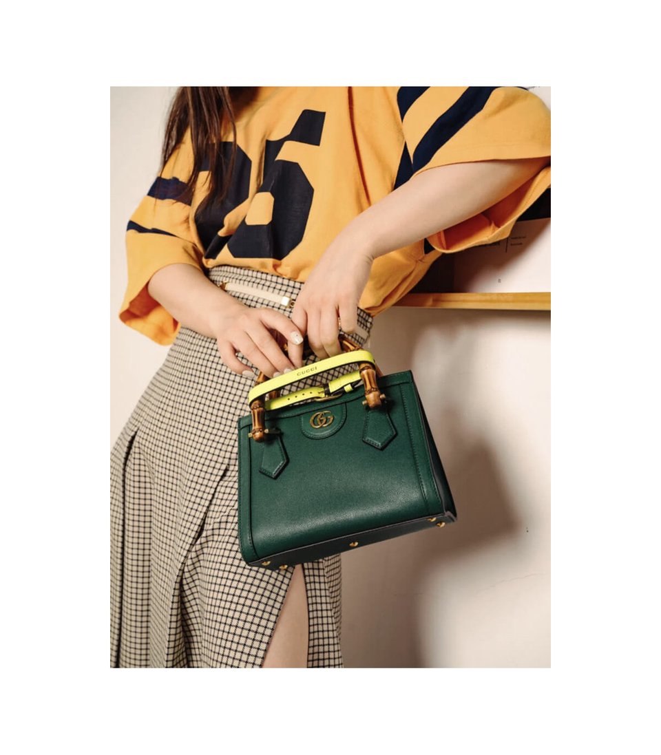 Gucci Diana Mini Tote Bag Green view 6