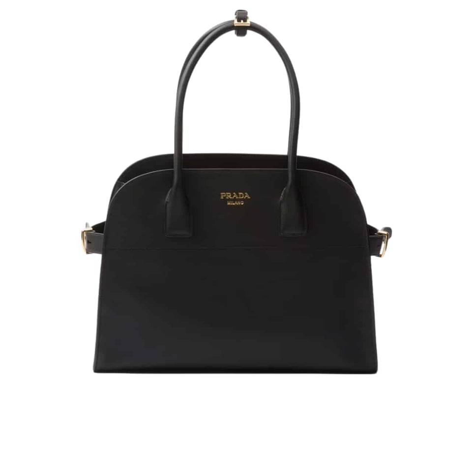 Prada Medium Leather Tote Bag Black 32Cm