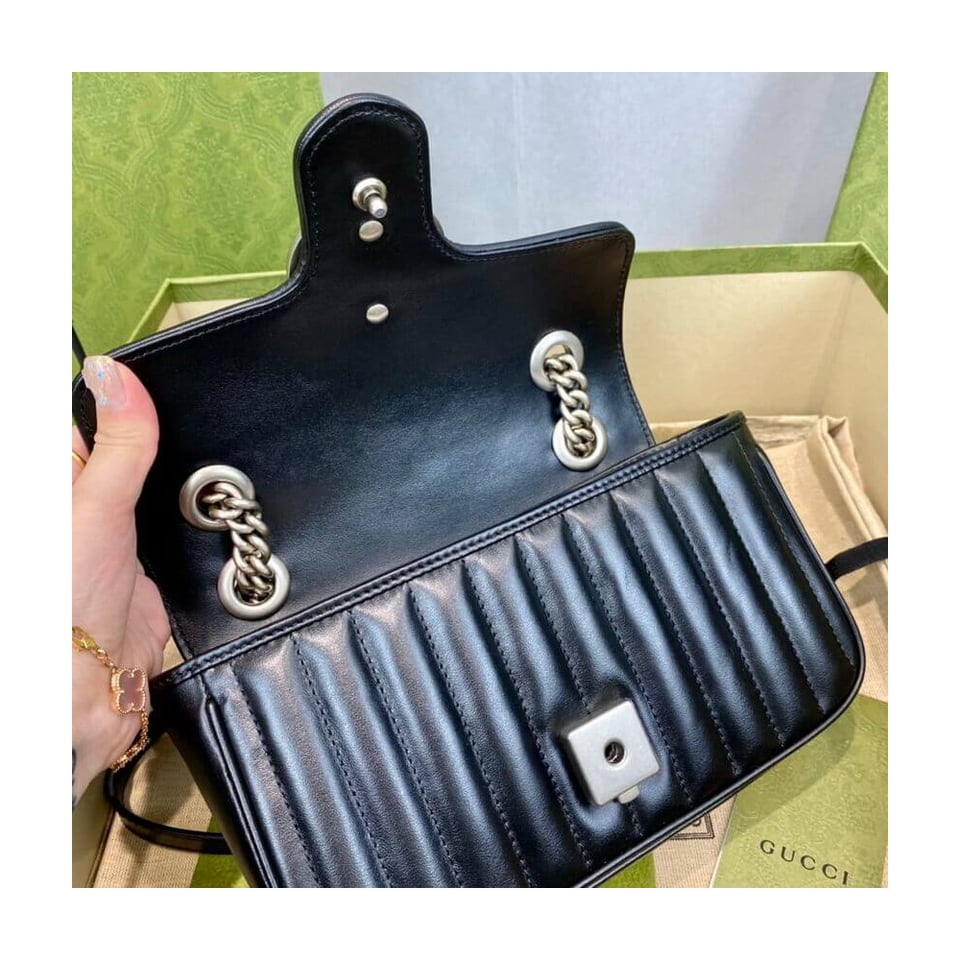 Gucci GG Marmont Mini Shoulder Bag Black view 17