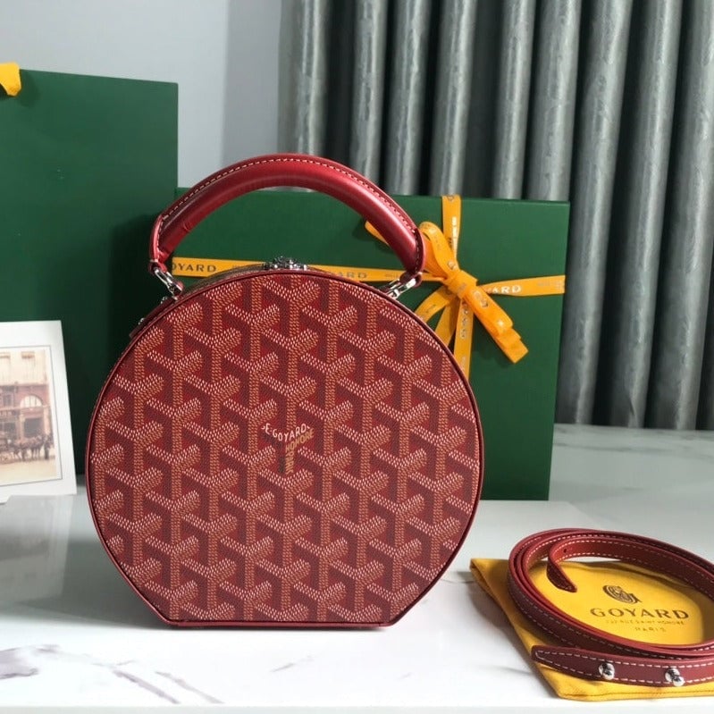 Goyard The Alto Hatbox Trunk Bag 18Cm Red Canvas view 2