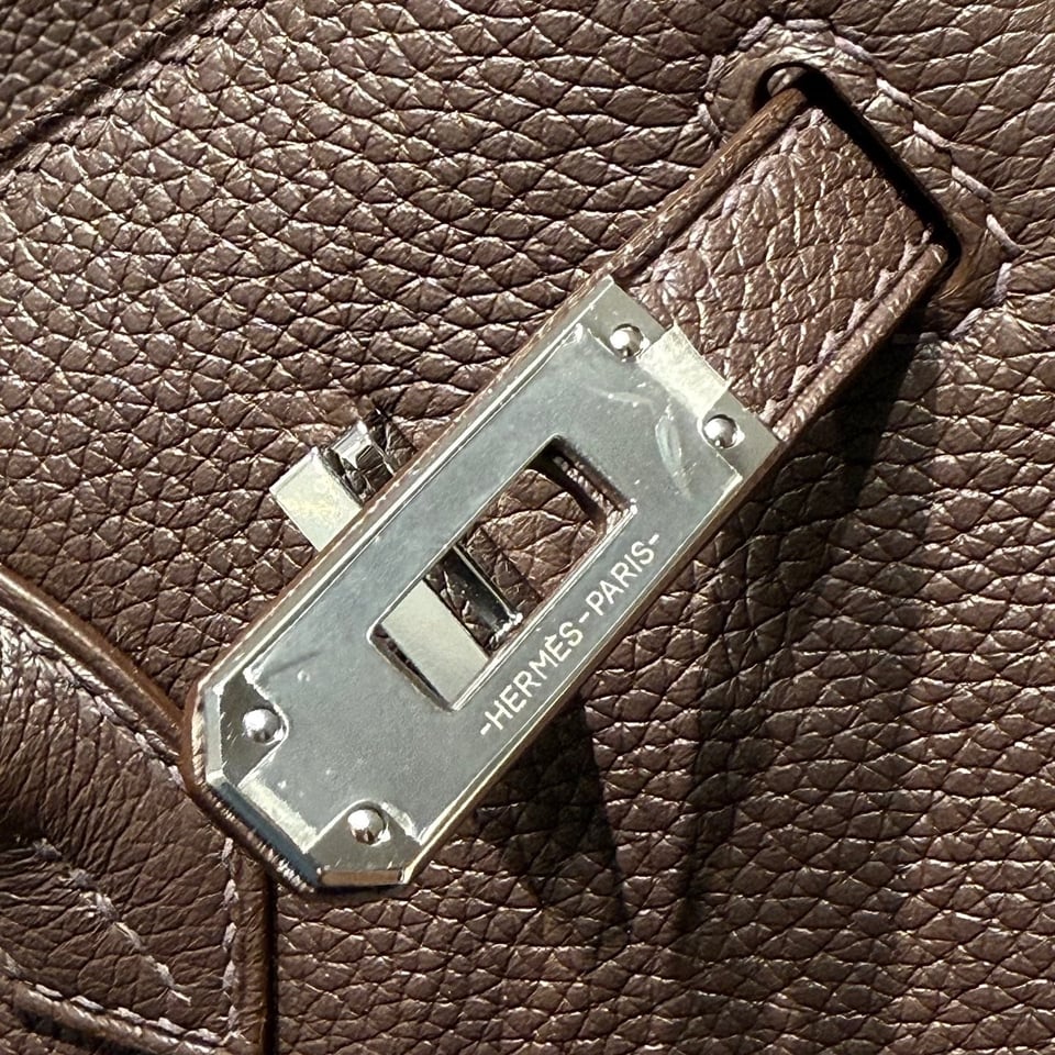 Hermes Birkin 25Cm Cafe Togo Leather Silver Hardware 237502 view 3