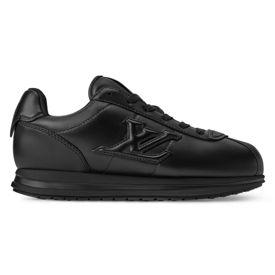 Louis Vuitton Black Leather Sneakers Embossed For Men view 4