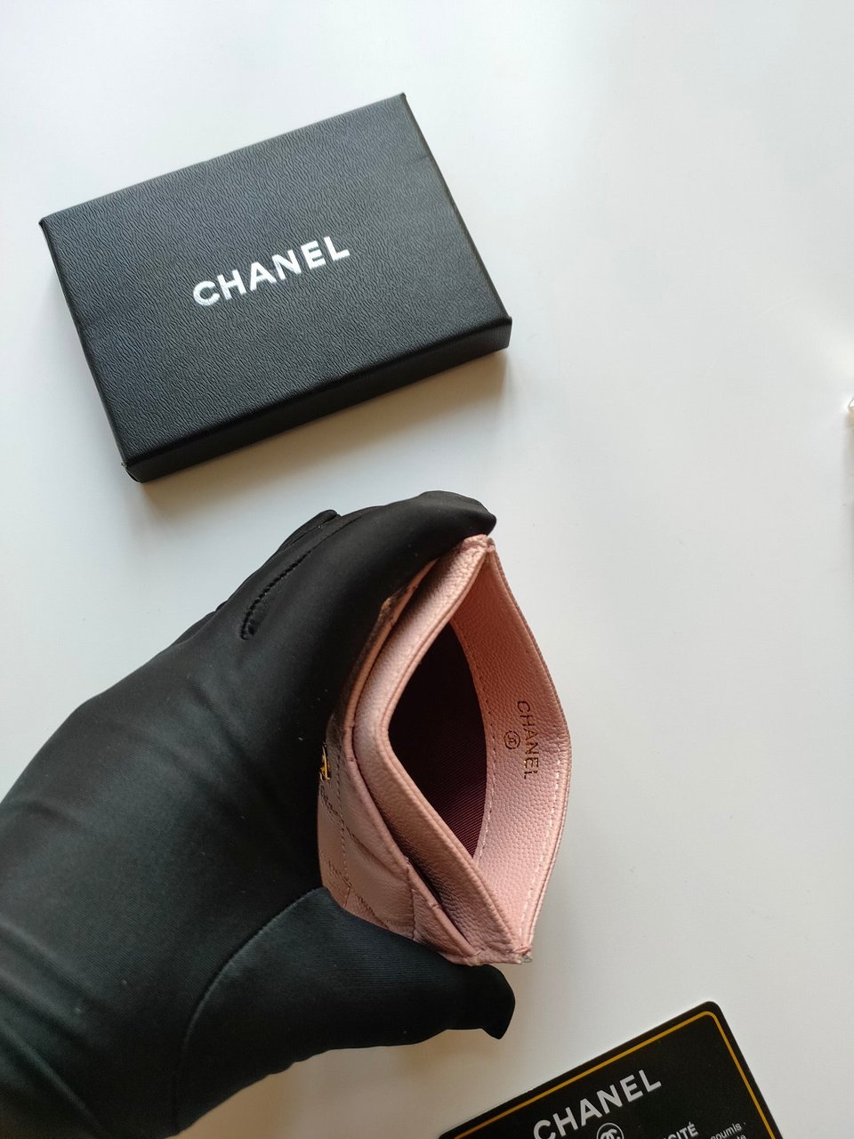 Chanel Card Holder 11.2 Pale Pink Grained Calfskin Gold Icon view 5