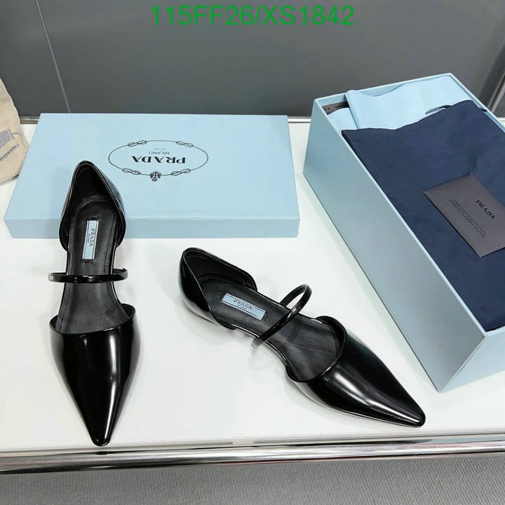 Prada Leather Ballet Flats Black view 10