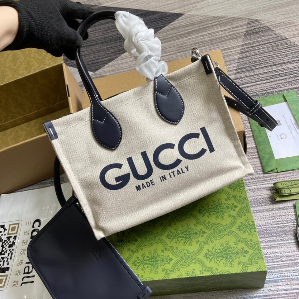 Gucci Mini Tote Bag With Gucci Print view 9