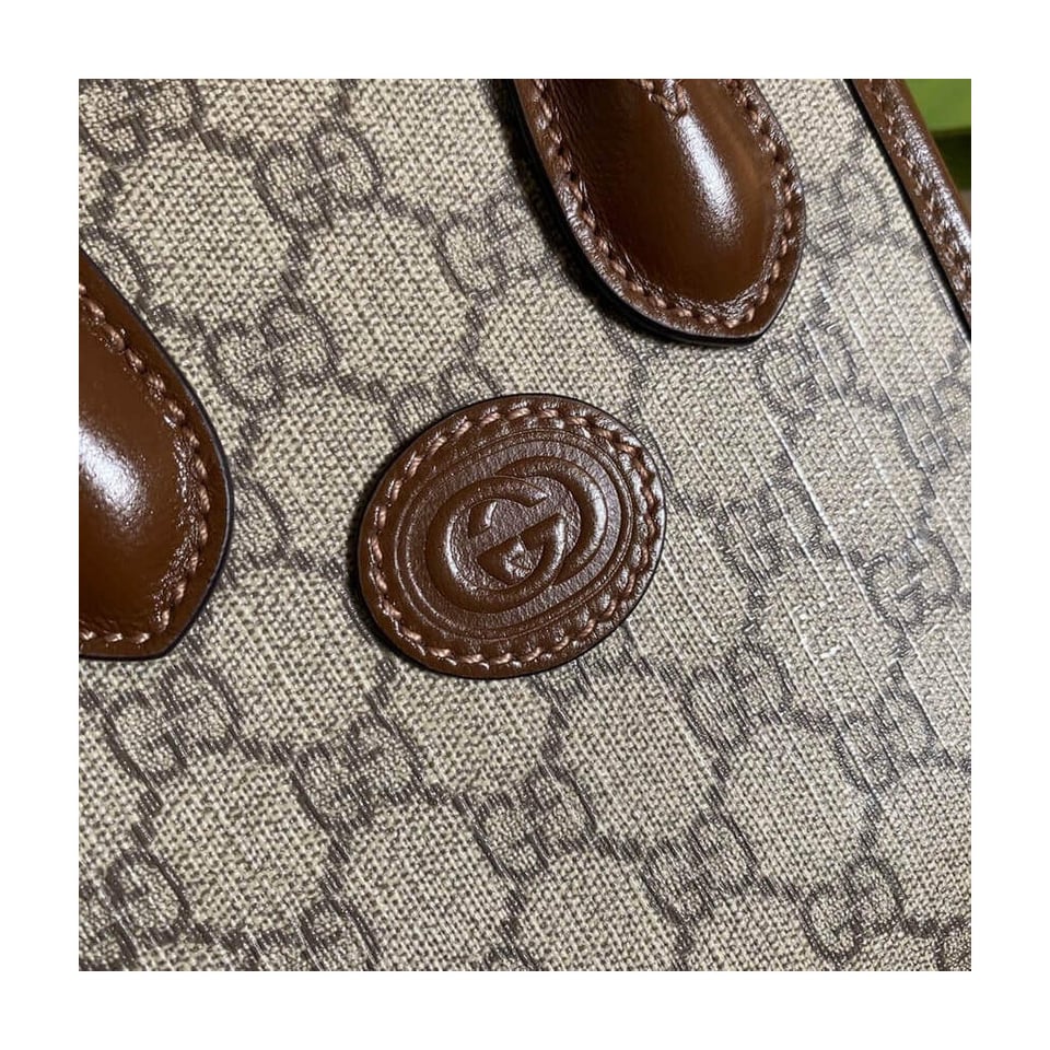 Gucci Mini Tote Bag with Interlocking G in GG Supreme view 12