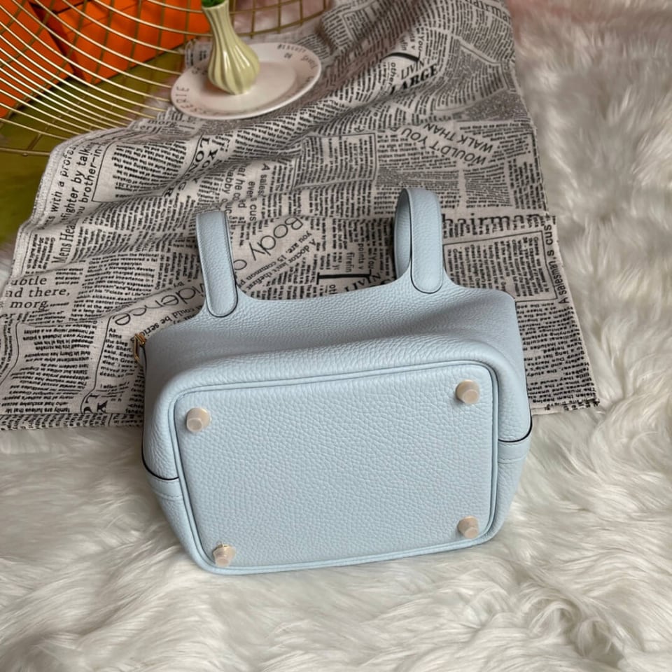 Hermes Picotin Lock Bag In Taurillon Clemence Bleu Pale 22Cm view 10