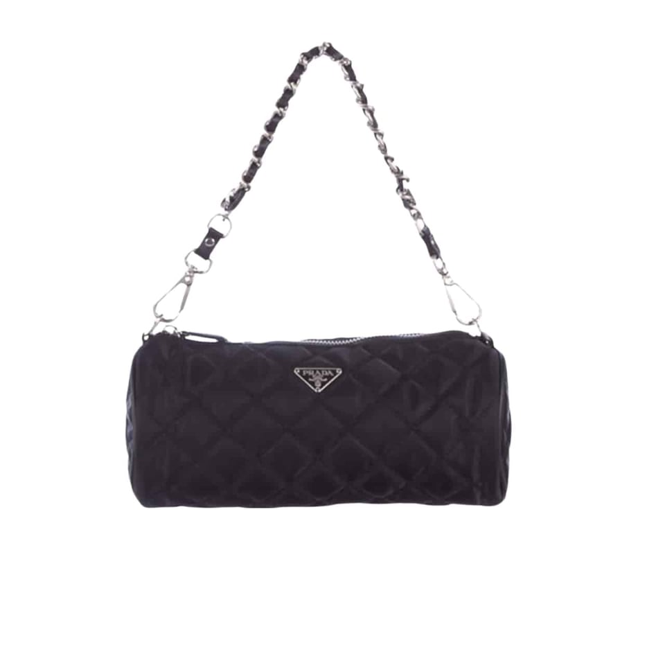 Prada Tessuto Black Quilted Barrel Bag Black 20Cm view 2