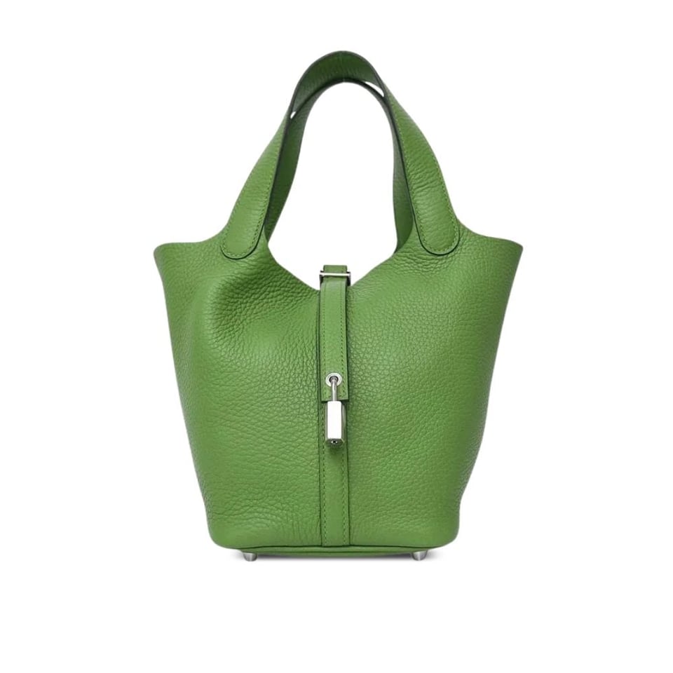 Hermes Picotin Lock Bag In Taurillon Clemence Vert Criquet 22Cm view 2