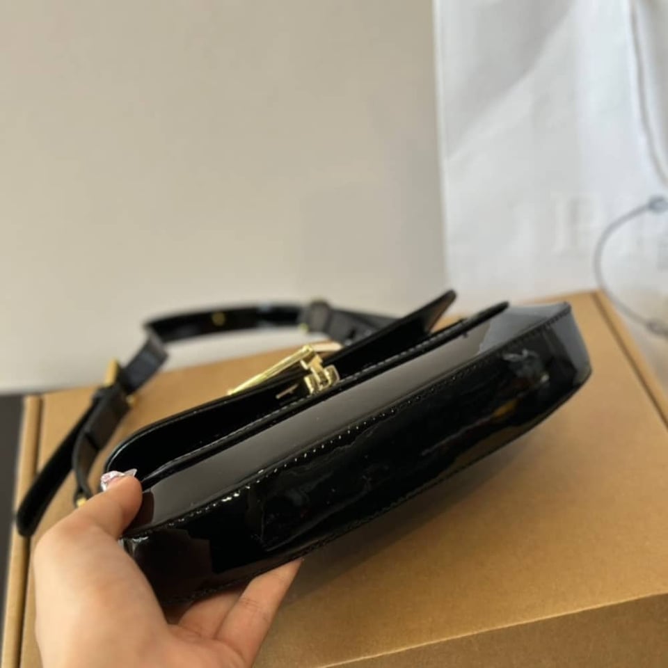 Prada Cleo Bag In Brushed Leather With Triangle Logo Black 24Cm view 5