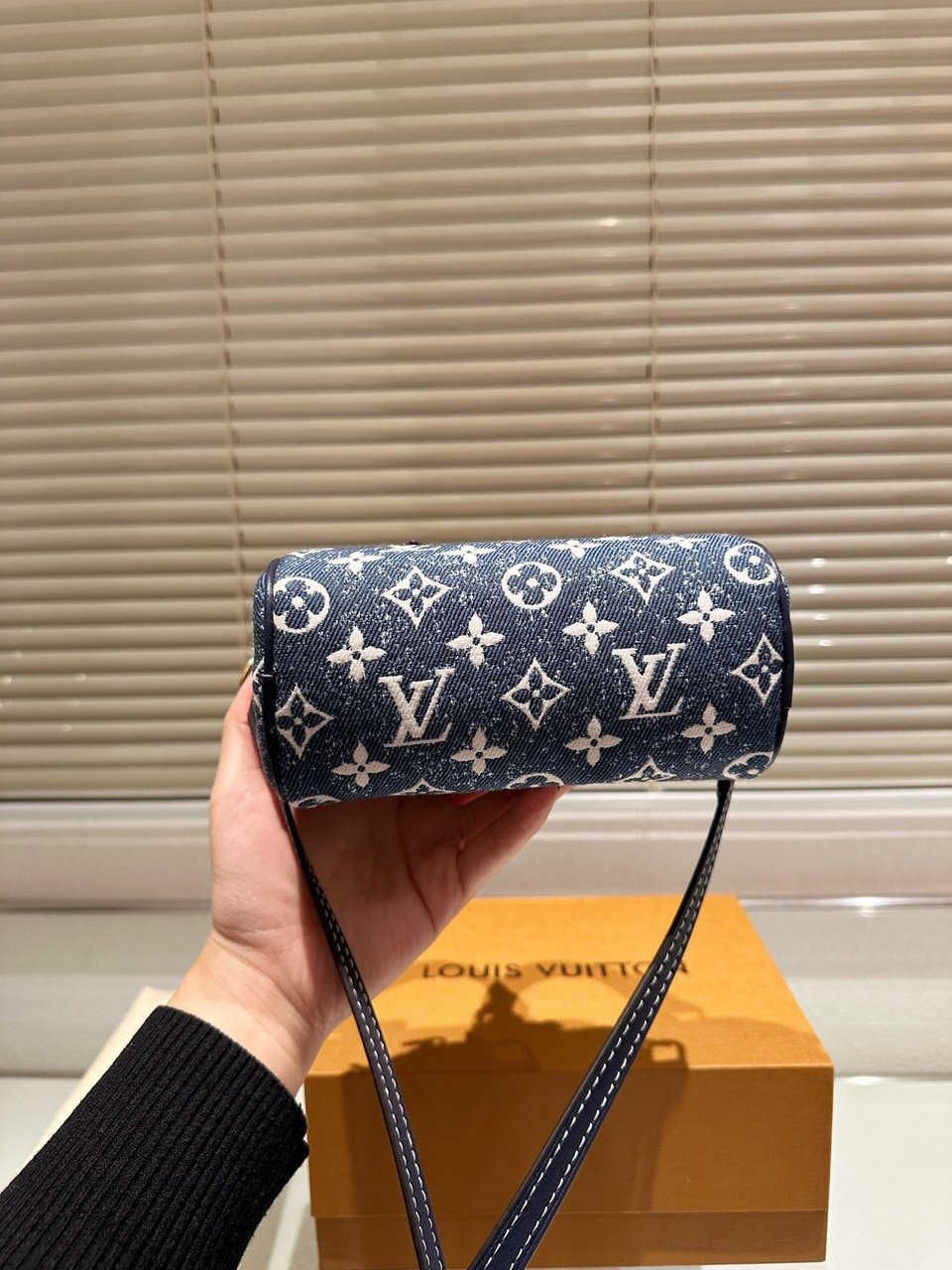Louis Vuitton Nano Speedy Denim Blue Bag 17Cm M81168 view 3